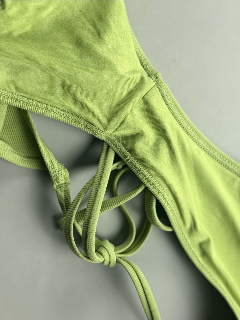 Wilo The Label Ribbed String Bikini Matching Set Lime Green Womens S - Picture 6 of 9